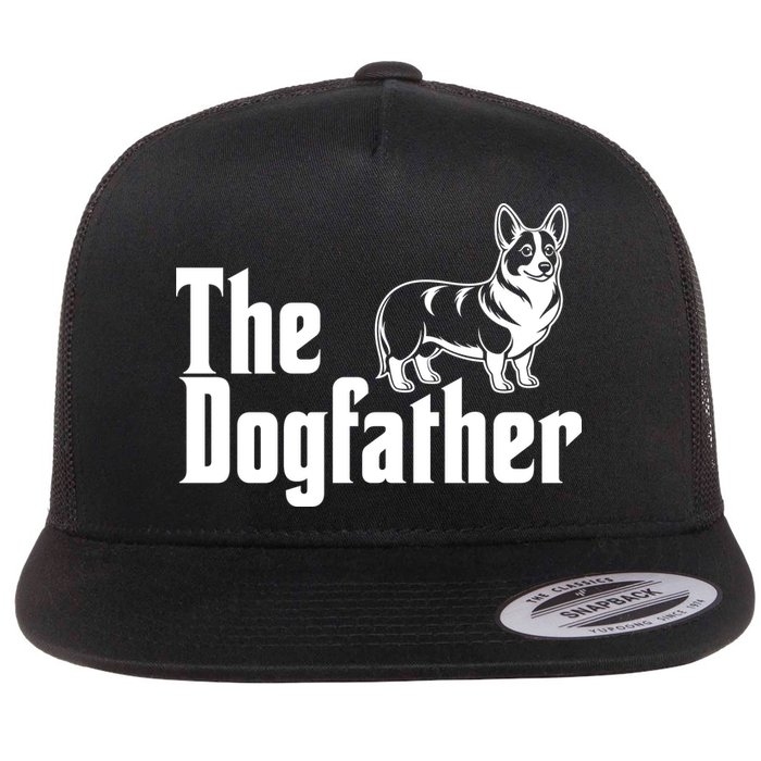 Funny The Dogfather Corgi Lover Flatbill Hat