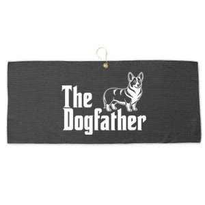 Funny The Dogfather Corgi Lover Large Microfiber Waffle Golf Towel