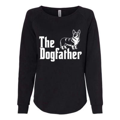 Funny The Dogfather Corgi Lover Womens California Wash Sweatshirt