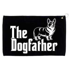 Funny The Dogfather Corgi Lover Grommeted Golf Towel