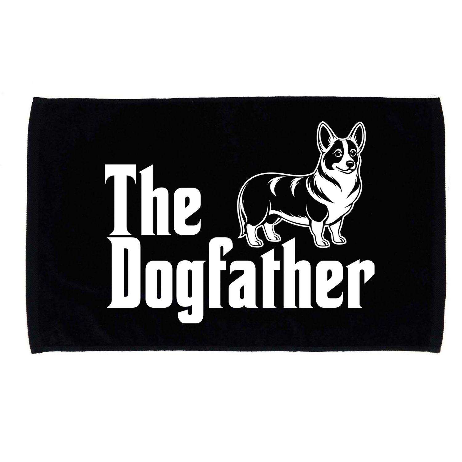 Funny The Dogfather Corgi Lover Microfiber Hand Towel