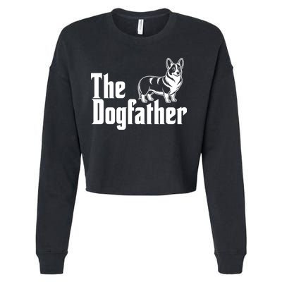 Funny The Dogfather Corgi Lover Cropped Pullover Crew