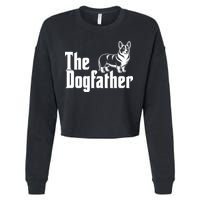 Funny The Dogfather Corgi Lover Cropped Pullover Crew