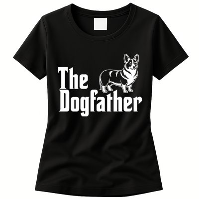 Funny The Dogfather Corgi Lover Womens T-Shirt