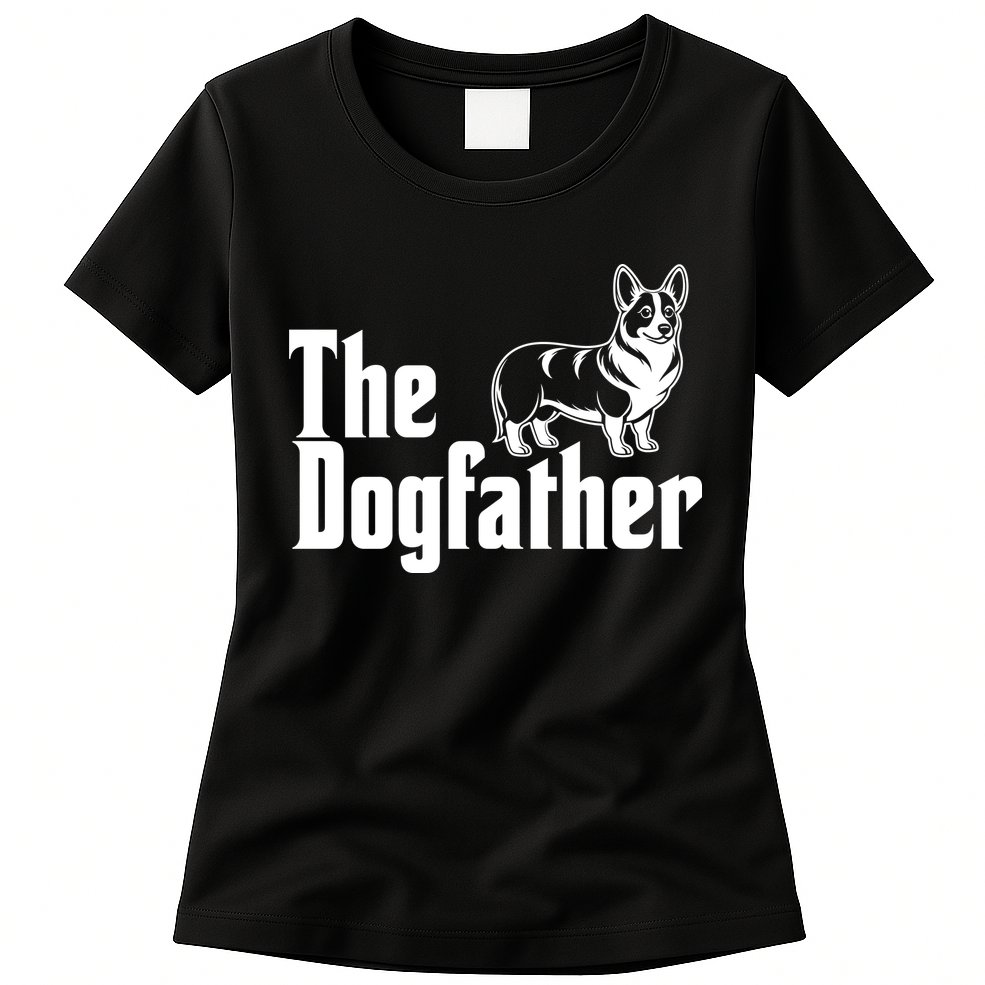 Funny The Dogfather Corgi Lover Womens T-Shirt