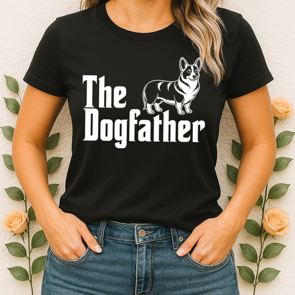 Funny The Dogfather Corgi Lover Womens T-Shirt