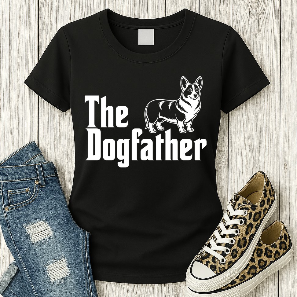 Funny The Dogfather Corgi Lover Womens T-Shirt