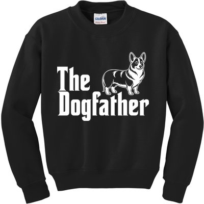 Funny The Dogfather Corgi Lover Kids Sweatshirt