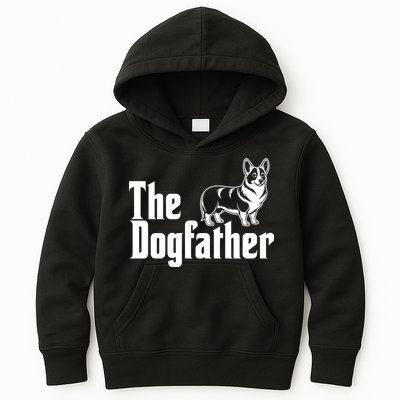 Funny The Dogfather Corgi Lover Kids Hoodie