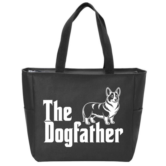 Funny The Dogfather Corgi Lover Zip Tote Bag