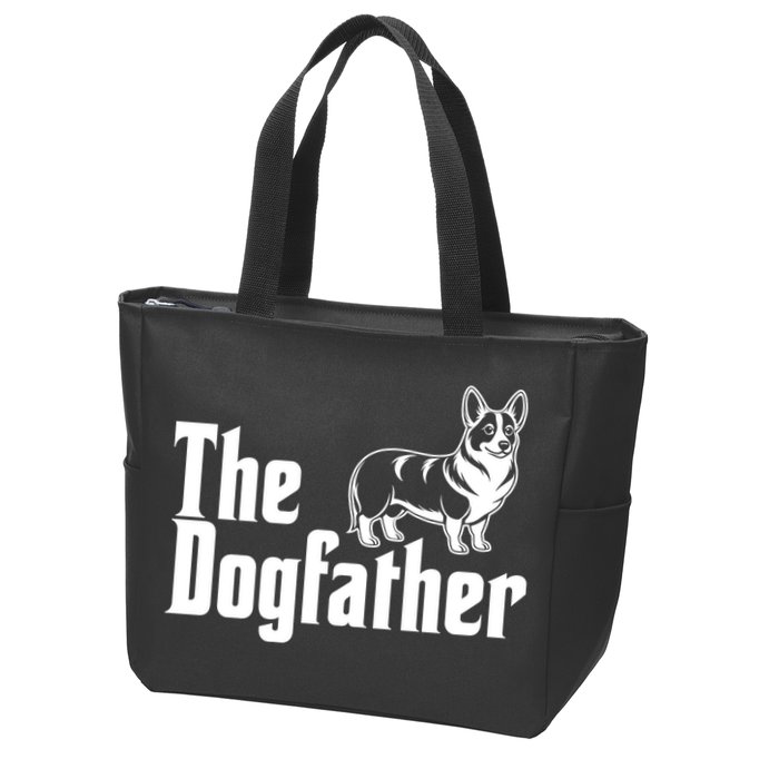 Funny The Dogfather Corgi Lover Zip Tote Bag