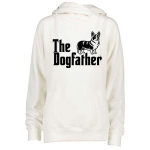 Funny The Dogfather Corgi Lover Womens Funnel Neck Pullover Hood