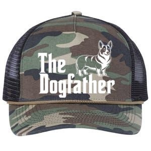 Funny The Dogfather Corgi Lover Retro Rope Trucker Hat Cap