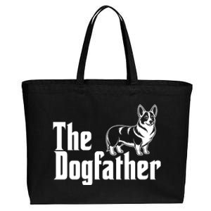 Funny The Dogfather Corgi Lover Cotton Canvas Jumbo Tote