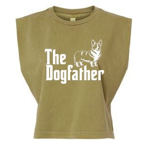 Funny The Dogfather Corgi Lover Garment-Dyed Women's Muscle Tee