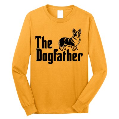Funny The Dogfather Corgi Lover Long Sleeve Shirt