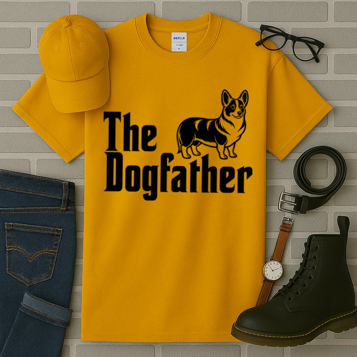Funny The Dogfather Corgi Lover Tall T-Shirt