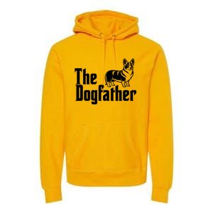 Funny The Dogfather Corgi Lover Premium Hoodie