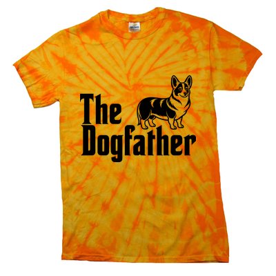 Funny The Dogfather Corgi Lover Tie-Dye T-Shirt