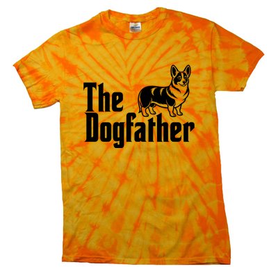 Funny The Dogfather Corgi Lover Tie-Dye T-Shirt