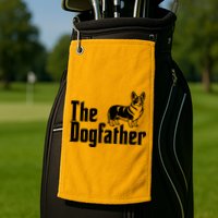 Funny The Dogfather Corgi Lover Golf Towel
