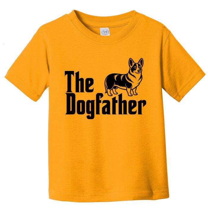 Funny The Dogfather Corgi Lover Toddler T-Shirt