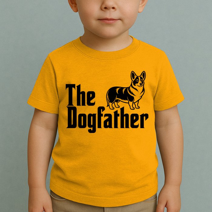Funny The Dogfather Corgi Lover Toddler T-Shirt