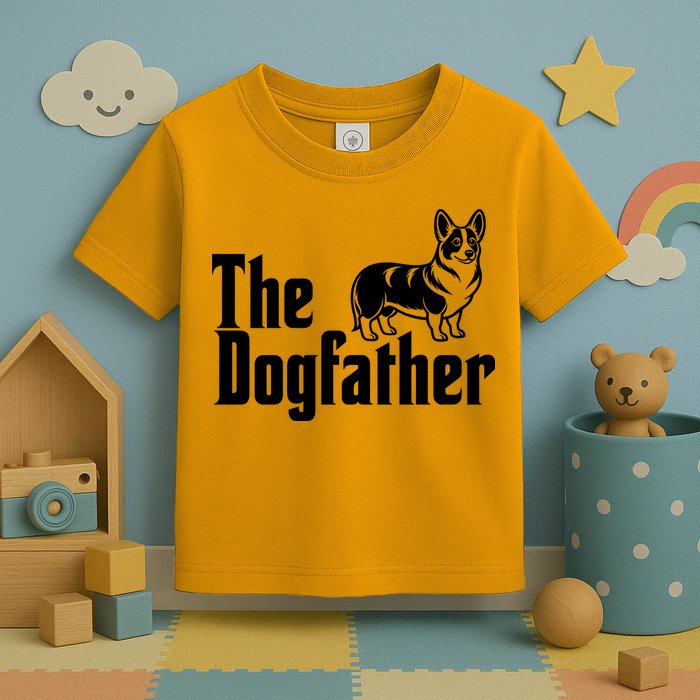 Funny The Dogfather Corgi Lover Toddler T-Shirt