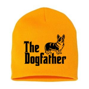 Funny The Dogfather Corgi Lover Short Acrylic Beanie