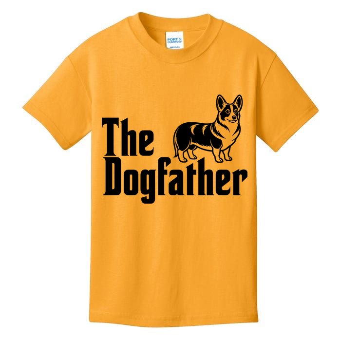 Funny The Dogfather Corgi Lover Kids T-Shirt
