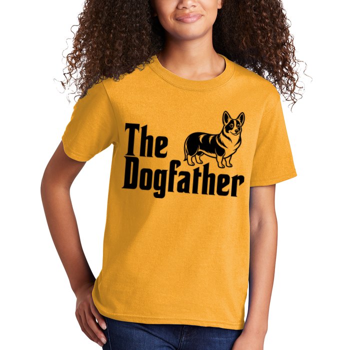Funny The Dogfather Corgi Lover Kids T-Shirt