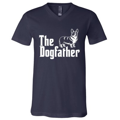 Funny The Dogfather Corgi Lover V-Neck T-Shirt