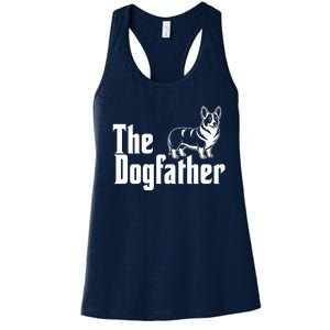 Funny The Dogfather Corgi Lover Women's Racerback Tank