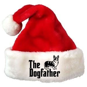 Funny The Dogfather Corgi Lover Premium Christmas Santa Hat