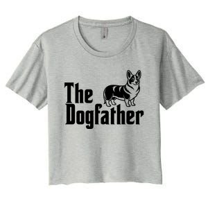 Funny The Dogfather Corgi Lover Women's Crop Top Tee