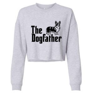 Funny The Dogfather Corgi Lover Cropped Pullover Crew