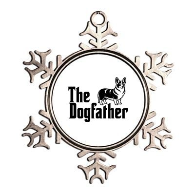 Funny The Dogfather Corgi Lover Metallic Star Ornament