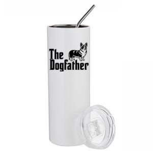 Funny The Dogfather Corgi Lover Stainless Steel Tumbler