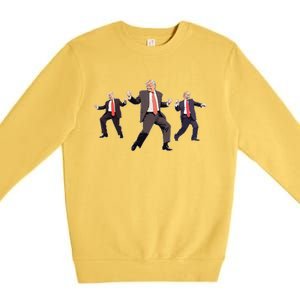 Funny Trump Dancing Dance Moves Rally Maga Premium Crewneck Sweatshirt