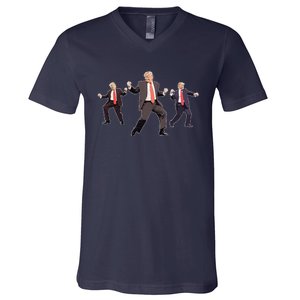 Funny Trump Dancing Dance Moves Rally Maga V-Neck T-Shirt