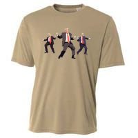 Funny Trump Dancing Dance Moves Rally Maga Cooling Performance Crew T-Shirt