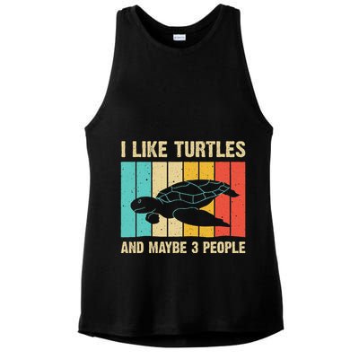 Funny Turtle Design Sea Turtle Lover Ladies PosiCharge Tri-Blend Wicking Tank
