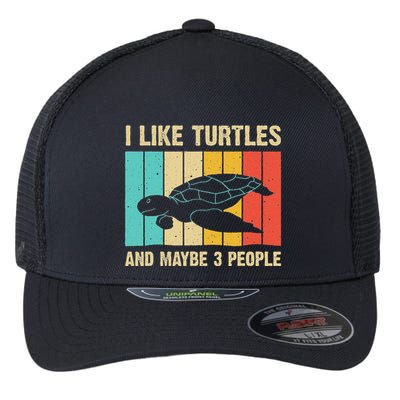 Funny Turtle Design Sea Turtle Lover Flexfit Unipanel Trucker Cap