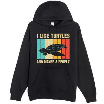 Funny Turtle Design Sea Turtle Lover Premium Pullover Hoodie