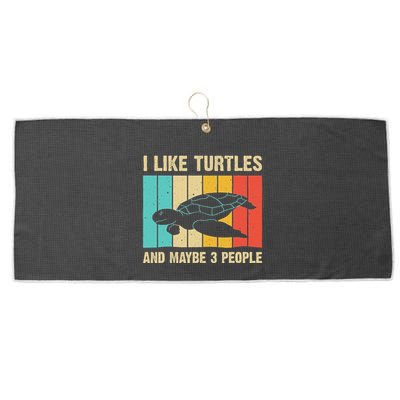 Funny Turtle Design Sea Turtle Lover Large Microfiber Waffle Golf Towel