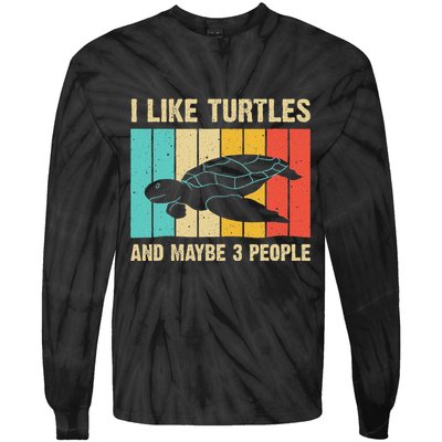 Funny Turtle Design Sea Turtle Lover Tie-Dye Long Sleeve Shirt