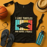 Funny Turtle Design Sea Turtle Lover Tank Top