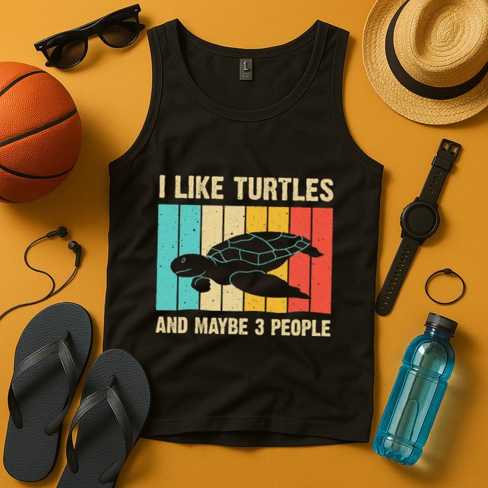 Funny Turtle Design Sea Turtle Lover Tank Top