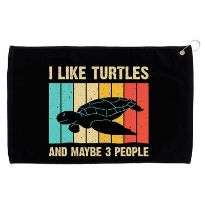 Funny Turtle Design Sea Turtle Lover Grommeted Golf Towel