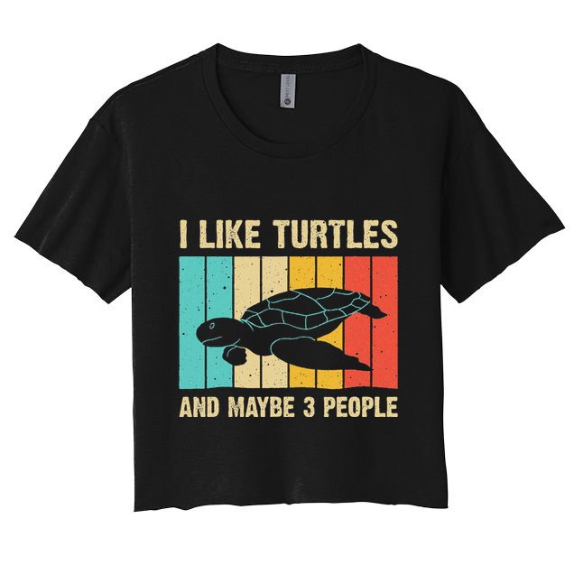 Funny Turtle Design Sea Turtle Lover Crop Top